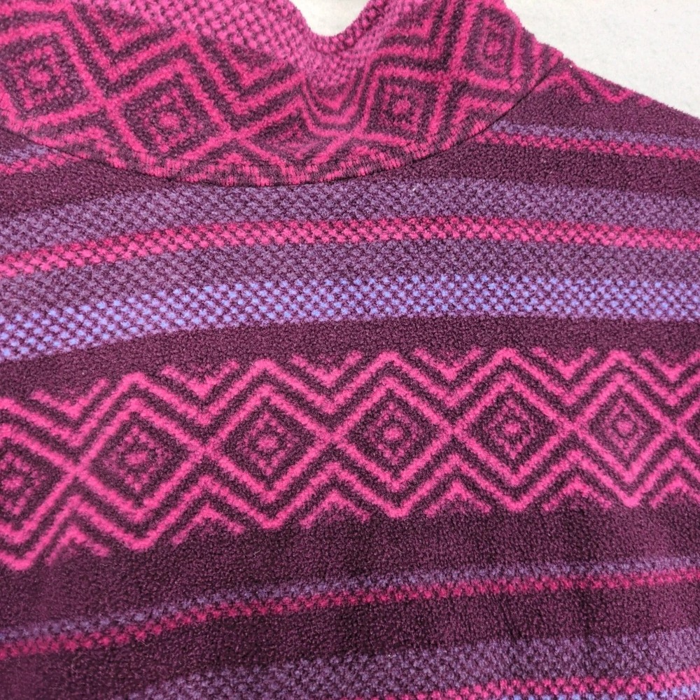 Eddie Bauer Pink Purple Geometric 1/4 Zip Fleece Jacket Womens L Gorpcore Fall - Picture 5 of 8